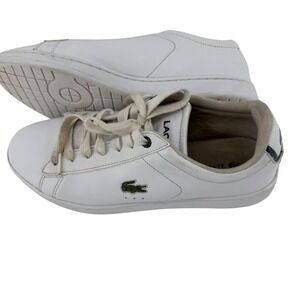 Lacoste Carnaby BL21 1 Sneakers Mens 8.5 White Leather Low Top Crocodile Logo
